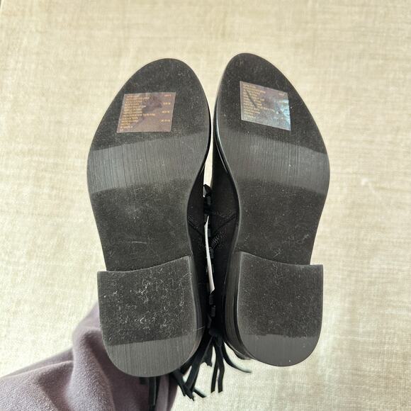 NWT Sam Edelman Taryn Studs Black Leather Fringe Ankle Boots Girl's 11 - Picture 7 of 7